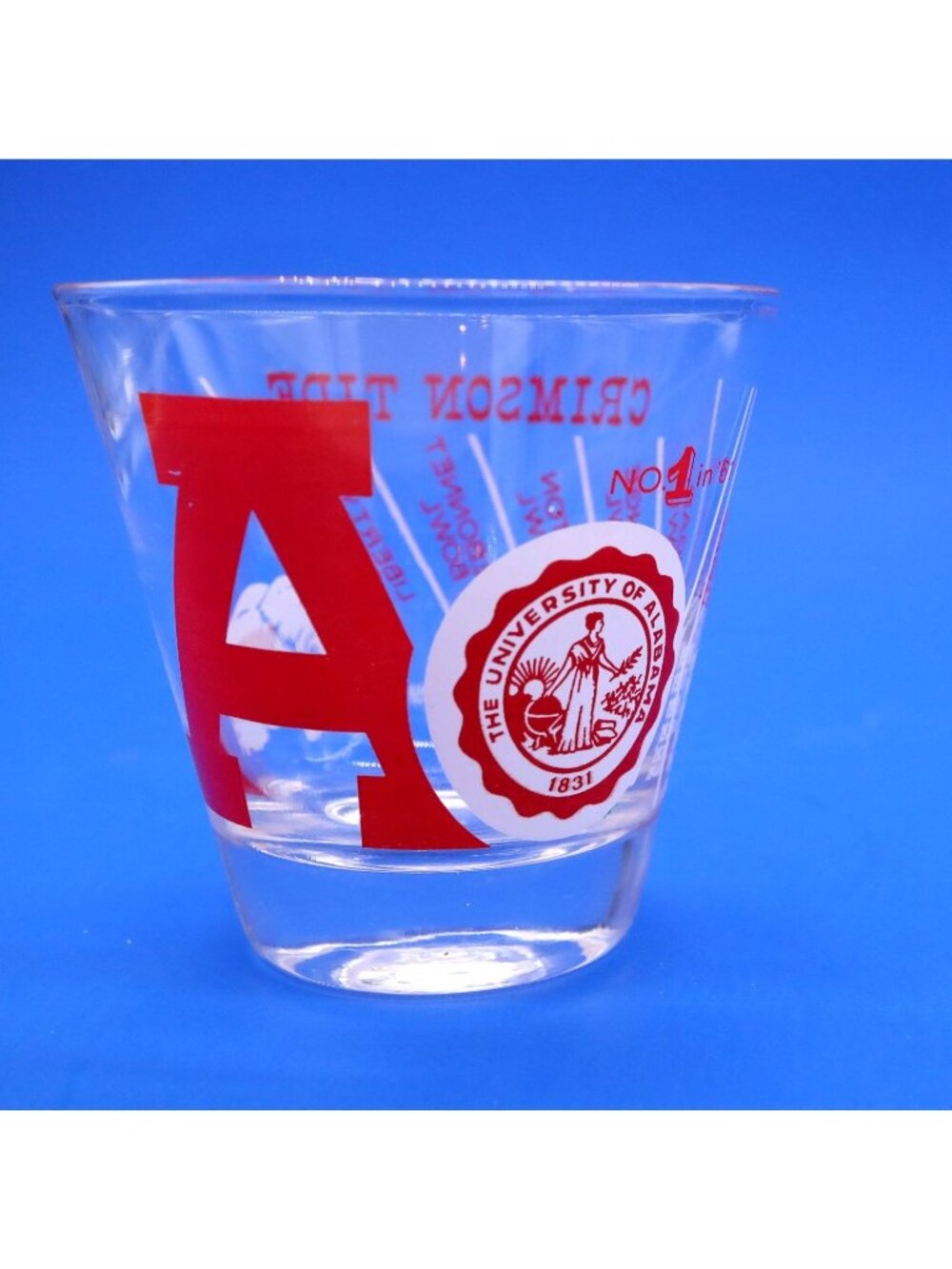 University Of Alabama 1961 Crimson Tide Rocks Glass Old Fashion Bowl Game Years